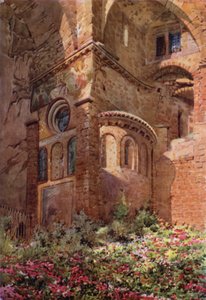 Roseto ile Sacro Speco, en alttaki şapelin apsisi, Subiaco by Commendator Formilli