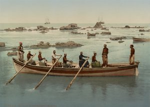 Kayıkçılar, Yafa, İsrail, c.1890-1906 (fotokrom baskı) by Company Photoglob