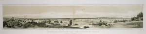 1847 yazında güneybatı tarafından çekilen New Braunfels, Teksas kasabasının panoraması by Conrad Caspar (after) Rordorf