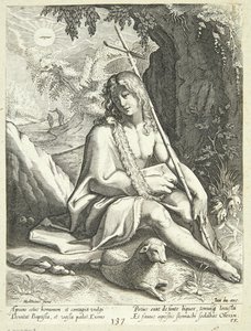 Vaftizci Yahya çölde by Conrad Goltzius