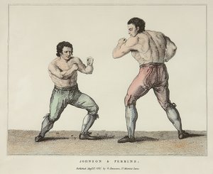 Johnson & Perrin (renkli gravür) by Conrad Martin (after) Metz