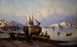 Arka planda Capri adası olan Nerano