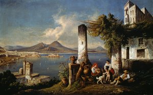 Posillipo'dan görülen Napoli (tuval üzerine yağlı boya)