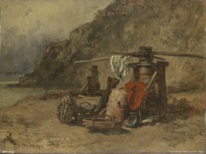 Irgatlarla sahil manzarası by Constant Troyon