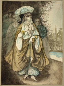 Harem Hanımlarından biri (rekto); Bir Manzara Parçası (verso) by Constantin Guys
