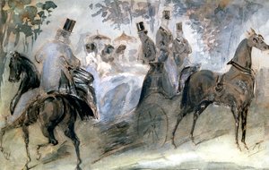 Zarif At ve Biniciler, c1822-1892 by Constantin Guys