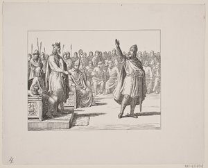Svend Grundtvig için çizim, "Marsk Stig: Dansk Folkevise Fra 13de Aarhundrede", 1861 by Constantin Hansen