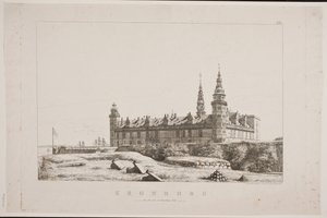 kuzeybatı taraftan görülen Kronborg by Constantin Hansen