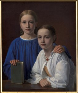 Meta Magdalene Hammerich ve Sanatçının Kızı Kristiane Konstantin Hansen by Constantin Hansen