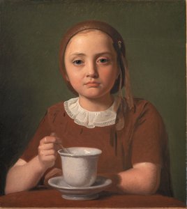Küçük Bir Kızın Portresi, Elise Købke, önünde bir Kupa ile