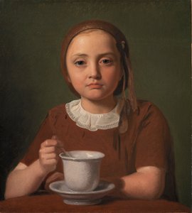 Küçük Bir Kızın Portresi, Elise Købke, önünde bir Kupayla, 1850