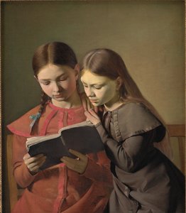 Sanatçının Kızkardeşleri Signe ve Henriette Kitap Okurken