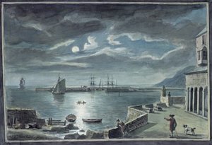 Liman ve Cobb, Lyme Regis, Dorset, Moonlight tarafından