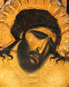 İsa'nın acı çeken yüzü, Coppo di Marcovaldo tarafından Haç detayı (yaklaşık 1220-1276'dan sonra)