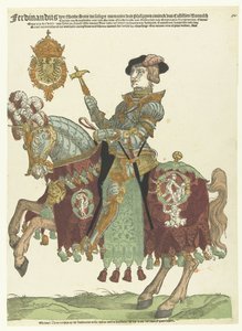 Avusturya Kralı I. Ferdinand'ın at sırtında portresi by Cornelis Anthonisz. (manner of)