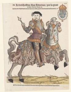 At sırtında zırhlı Fransa Kralı II. Henry