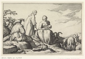 koyun çobanları Dört pastoral sahne (dizi adı) by Cornelis Bloemaert (II) (possibly)