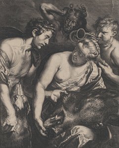 Atalanta ve Abager, 1-2. by Cornelis Bloemaert