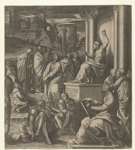 Mesih insanlara vaaz verir by Cornelis Bos (possibly)