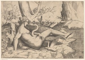 Leda ve kuğu by Cornelis Bos (possibly)
