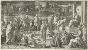 Mesih insanlara vaaz verir by Cornelis Bos