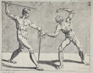 iki eskrimci by Cornelis Bos
