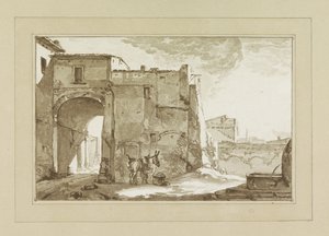 Gezgin ve katır ile kapı by Cornelis Brouwer