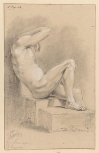 Oturan Erkek Çıplak, Yan Görünüm (3. Ödül 1767) by Cornelis Buys