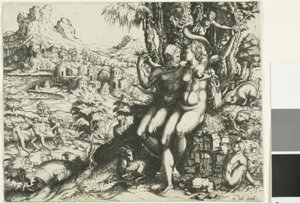 Adem ve Havva ve Cennetten Kovulma by Cornelis Cort