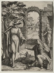 Mesih'in Mary Magdalen'e Görünmesi, 1567. by Cornelis Cort