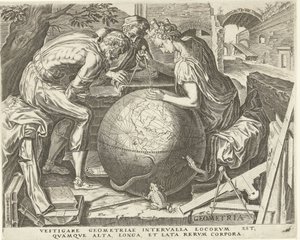 Geometri (Geometri) Yedi Liberal Sanat (Artes Liberales) (dizi başlığı) by Cornelis Cort