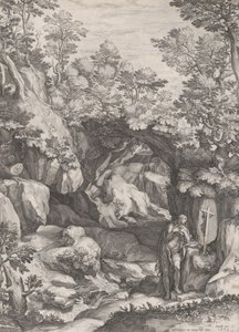 Mary Magdalen, Vahşi Doğada Tövbe Ediyor, 1573. by Cornelis Cort
