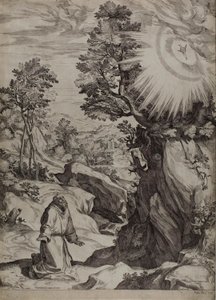 Büyük Bir Peyzajda Aziz Francis Tövbekar by Cornelis Cort