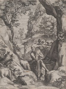 Vahşi Doğada Aziz Jerome Tövbekar, 1573. by Cornelis Cort