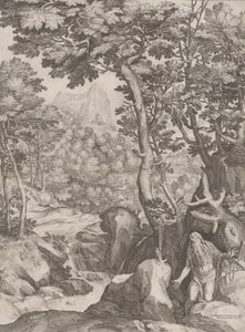 Vahşi Doğada Aziz Onuphrius, 1574. by Cornelis Cort