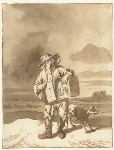 Peepshow'lu bir Genç Adam ve peepshow'lu bir Köpek Çocuk ve bir köpek, 1700 dolayları by Cornelis Dusart
