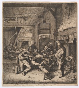Handa Oturan Kemancı, 1685. by Cornelis Dusart