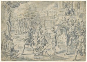 Babanın cesedine ateş etmek by Cornelis Floris (II) (circle of)