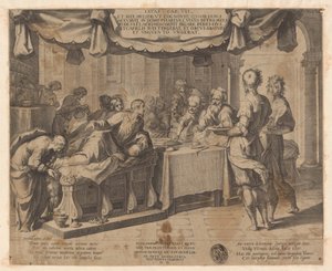 Ferisi Simun ile İsa konuğu by Cornelis Galle (I)