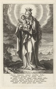 Çocuklu Taçlı Meryem by Cornelis Galle (I)