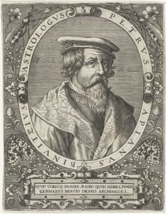 Portret van Petrus Apianus Petrus Apianus Binuitzius (nesne üzerindeki başlık) by Cornelis Galle (I)