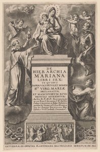 Çocuklu Tahttaki Meryem Başlık sayfası: B. de los Rios, De hierarchia Mariana libri sex, Antwerp: 1641