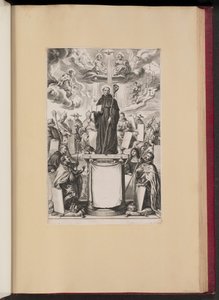Dommo Benedicto Haeftano'nun S. Benedictus Illvstratvs için Başlık Sayfası by Cornelis Galle I after Sir Peter Paul Rubens