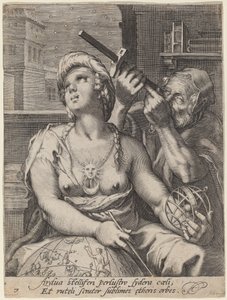 Astronomi by Cornelis Jacobsz Drebbel, after Hendrik Goltzius