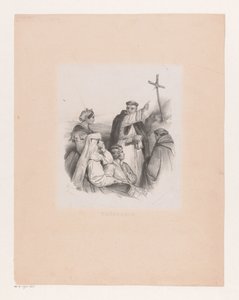 Bir théologie'de şirket ve keşişler (nesnedeki başlık) by Cornelis Kruseman
