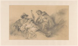 Dinlenme köylüleri by Cornelis Kruseman