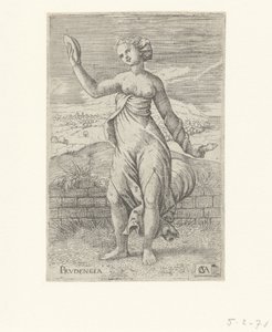 Dikkat Prudencia (nesne üzerindeki başlık) Erdemler (dizi adı) by Cornelis Massijs