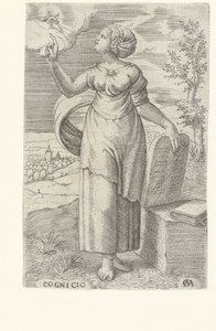 Bilgelik Cognicio (nesne üzerindeki başlık) Erdemler (dizi adı) by Cornelis Massijs
