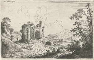 Bir keçi çobanı ile manzara by Cornelis Matthieu