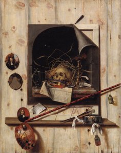 Trompe Loeil, Stüdyo Duvarı ve Vanitas Natürmort, 1668